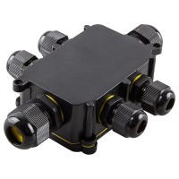 Коробка КМЭР водонепроницаемая на 6 выходов 450V 140х100х36 чёрная Stekker LD526