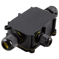 Коробка КМЭР водонепроницаемая на 3 выхода 450V 140х78х36 чёрная Stekker LD523