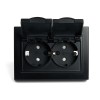 Розетка 2-местная с/з с крышкой Stekker PST16-9015-03 250В 16А Эрна черный