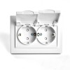Розетка 2-местная с/з с крышкой Stekker PST16-9015-01 250В 16А Эрна белый