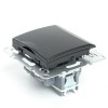 Розетка 1-местная с/з с крышкой механизм Stekker PST16-9112-03 250В 16А с защ. шторкой Эрна черный