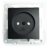 Розетка 1-местная б/з механизм Stekker PST10-9109-03 250В 10А с защитной шторкой Эрна черный