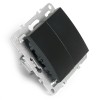 Выключатель 2-клавишный механизм Stekker PSW10-9104-03 250В 10А Эрна черный