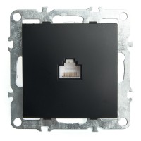 Розетка ПК 1-м RJ-45 механизм Stekker PST00-9107-03 Эрна черный