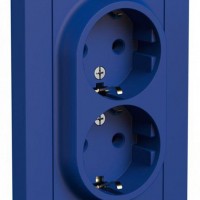 Розетка 2-м. AtlasDesign 16А с заземл. в сборе аквамарин SE ATN001124