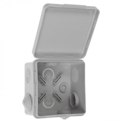 Коробка КМЭР ОП 80x80x50мм квадратная белая с г.в. 7вх. IP54 Урал Пак КО-52017080-100