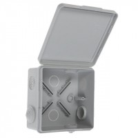 Коробка КМЭР ОП 100x100x50мм квадратная серая с г.в. 8вх. IP54 Урал Пак КО-53017100-060