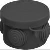 Коробка КМЭР ОП 65×40мм круглая чёрная с крышкой с г.в. 4вх. IP5460 Урал Пак КО-51000065-060