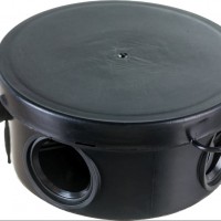 Коробка КМЭР ОП 85×40мм круглая чёрная с крышкой с г.в. 4вх. IP5432 Урал Пак КО-51000085-032