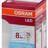Лампа СДЛ LED Star Classic P 75 8W/840 8Вт шар матовая 4000К нейтр. бел. E27 806Лм 220-240В пластик. Ledvance OSRAM 4058075210899