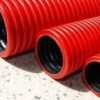 Гофротруба ПНД/ПВД для кабеля двустенная гибкая (SN12) с протяжкой/зондом красная d50мм 50м