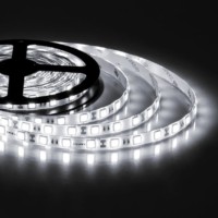 Лента светодиодная, 60SMD(5050)/m 14.4W/m DC12V 5м, IP65, белый на белом основании, SST07-60