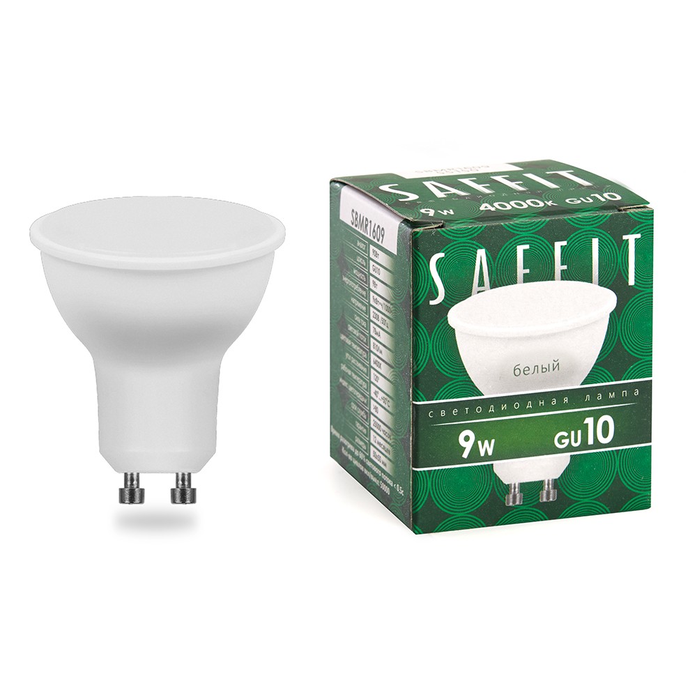 Лампа СДЛ Saffit SBMR1609 MR16 GU10 9Вт 4000K