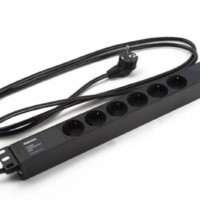 Блок розеток 6-м 16А SHE19-6SH-S-2.5EU Schuko горизонт. с выкл. шнур 2.5м Hyperline 397026