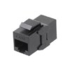 Адаптер проходной (coupler) RJ-45(8P8C) формата Keystone Jack кат. 6 4 пары CA2-KJ-C6-BK черн. Hyperline 444915