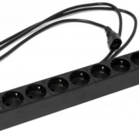 Блок розеток 9-м 10А SHE19-9SH-2.5IEC 250В 3х1кв.мм 482.6х44.4х44.4мм для 19дюйм горизонт. Schuko с вилкой IEC320 C14 шнур 2.5м Hyperline 397068