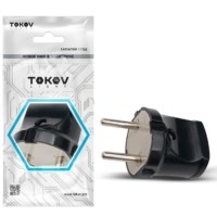 Вилка прямая 6А 250В без заземл. черн. Tokov Electric TKL-PL-C05