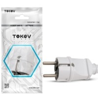 Вилка прямая 16А 250В с заземл. бел. Tokov Electric TKL-PLZ-C01