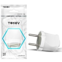 Вилка прямая 6А 250В без заземл. бел. Tokov Electric TKL-PL-C01