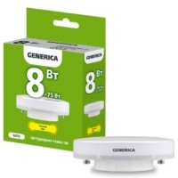 Лампа СДЛ T80 8Вт таблетка 3000К GX53 230В IEK Generica LL-T80-08-230-30-GX53-G