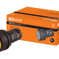 Кнопка SB7-CA55 с возвратом, 1НО+1НЗ, d22 мм, желтая, IP54 TDM