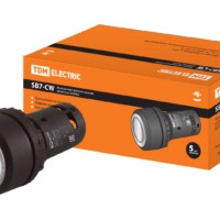 Кнопка SB7-CW3161 с возвратом, 1НО, d22 мм, с подсветкой 24 В LED, белая, IP54 TDM