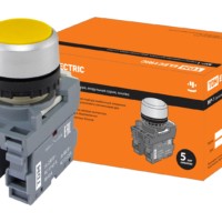 Кнопка MP1-20Y в сборе d22мм 1з+1р желтая TDM
