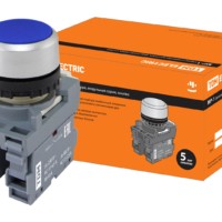 Кнопка MP1-20L в сборе d22мм 1з+1р синяя TDM