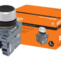 Кнопка MP1-20B в сборе d22мм 1з+1р черная TDM