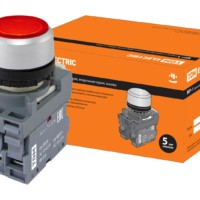 Кнопка MP1-21R(LED) в сборе d22мм/24В 1з+1р красная TDM