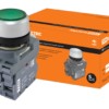 Кнопка MP1-21G(LED) в сборе d22мм/24В 1з+1р зеленая TDM