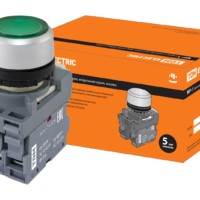 Кнопка MP1-21G(LED) в сборе d22мм/24В 1з+1р зеленая TDM