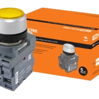 Кнопка MP1-21Y(LED) в сборе d22мм/24В 1з+1р желтая TDM