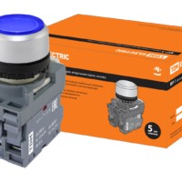 Кнопка MP1-21L(LED) в сборе d22мм/24В 1з+1р синяя TDM