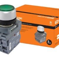 Кнопка с фиксацией MP2-21G(LED) в сборе d22мм/24В 1з+1р зеленая TDM