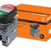 Кнопка двойная MPD3-11С (зеленая/красная) (LED) в сборе d22мм/24В (ON/OFF) линза прозрачная TDM