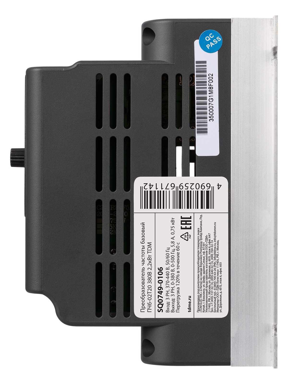 Преобразователь частоты базовый ПЧб-02T20 380В 2,2кВт TDM — изображение 5