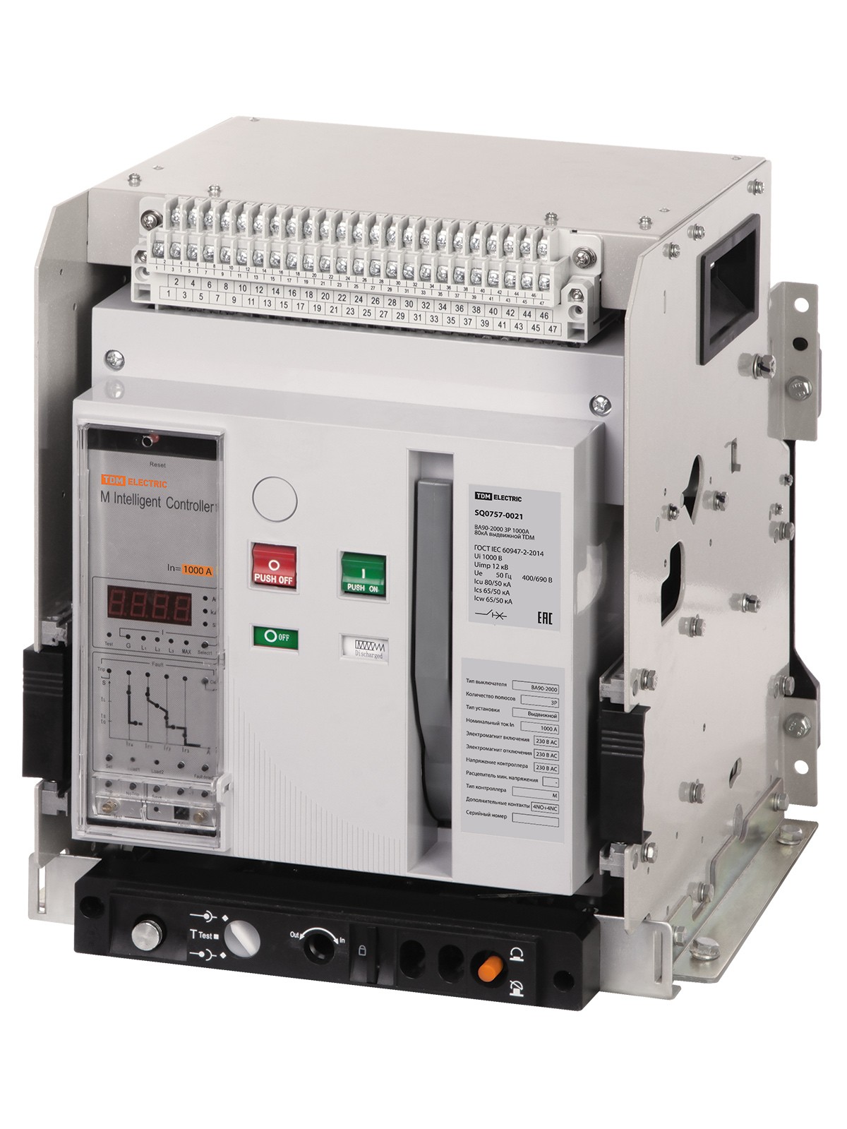 Выключатель ВА 3Р 1000А 80кА выдвижной TDM — изображение 2