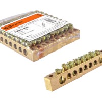 Шина “N” нулевая 6х9мм  8/2 (8групп/крепеж по краям) TDM