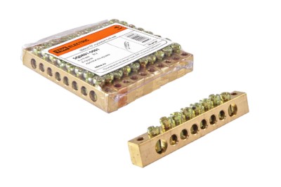 Шина “N” нулевая 6х9мм  8/2 (8групп/крепеж по краям) TDM