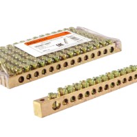 Шина “N” нулевая 6х9мм 14/2 (14групп/крепеж по краям) TDM