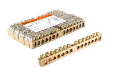 Шина “N” нулевая 6х9мм 14/1 (14групп/крепеж по центру) TDM