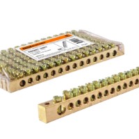 Шина “N” нулевая 8×12мм 14/2 (14 групп/крепеж по краям) TDM