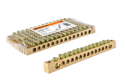 Шина “N” нулевая 8×12мм 14/2 (14 групп/крепеж по краям) TDM