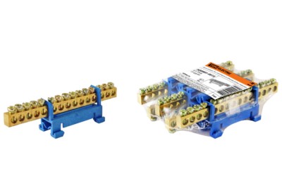 Шина “N” нулевая с изолятором на DIN-рейку 6×9мм стойка мал. 15 групп TDM