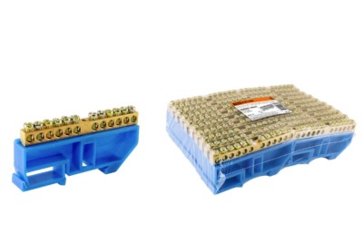 Шина “N” нулевая с изолятором на DIN-рейку 6×9мм стойка бол. 12 групп TDM