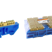 Шина “N” нулевая с изолятором на DIN-рейку 8×12мм стойка бол. 8 групп TDM