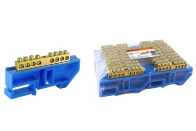 Шина “N” нулевая с изолятором на DIN-рейку 8×12мм стойка бол. 8 групп TDM