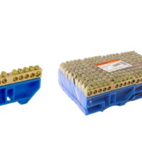 Шина “N” нулевая с изолятором на DIN-рейку 8×12мм стойка бол. 10 групп TDM