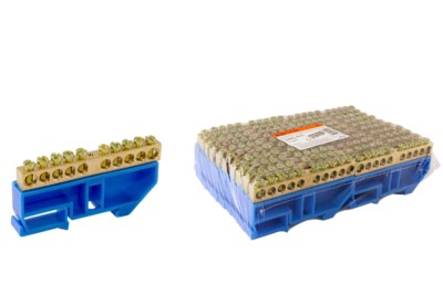 Шина “N” нулевая с изолятором на DIN-рейку 8×12мм стойка бол. 10 групп TDM